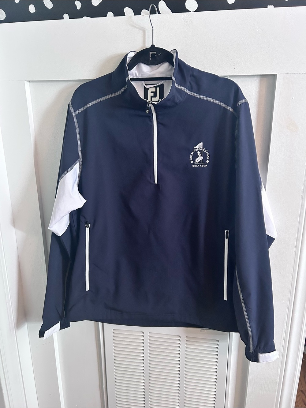 FootJoy FJ Royal Turks & Caicos Golf Club Pullover Jacket Men’s M Navy